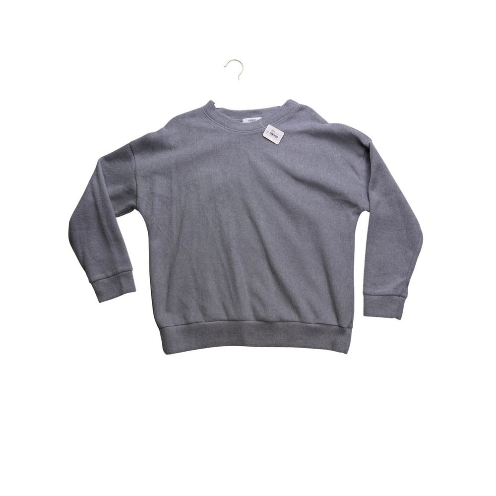 Cherish Fuzzy Sweater Womens Medium Grey Crewneck Long Sleeve Pullover Cozy